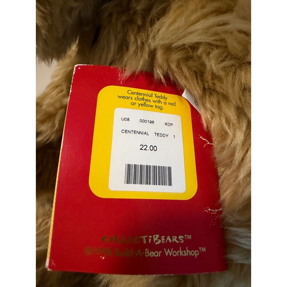 Build-A-Bear Centennial Teddy Bear 1999 CollectiBears Series 1 Plush with Tags - Picture 4 of 13